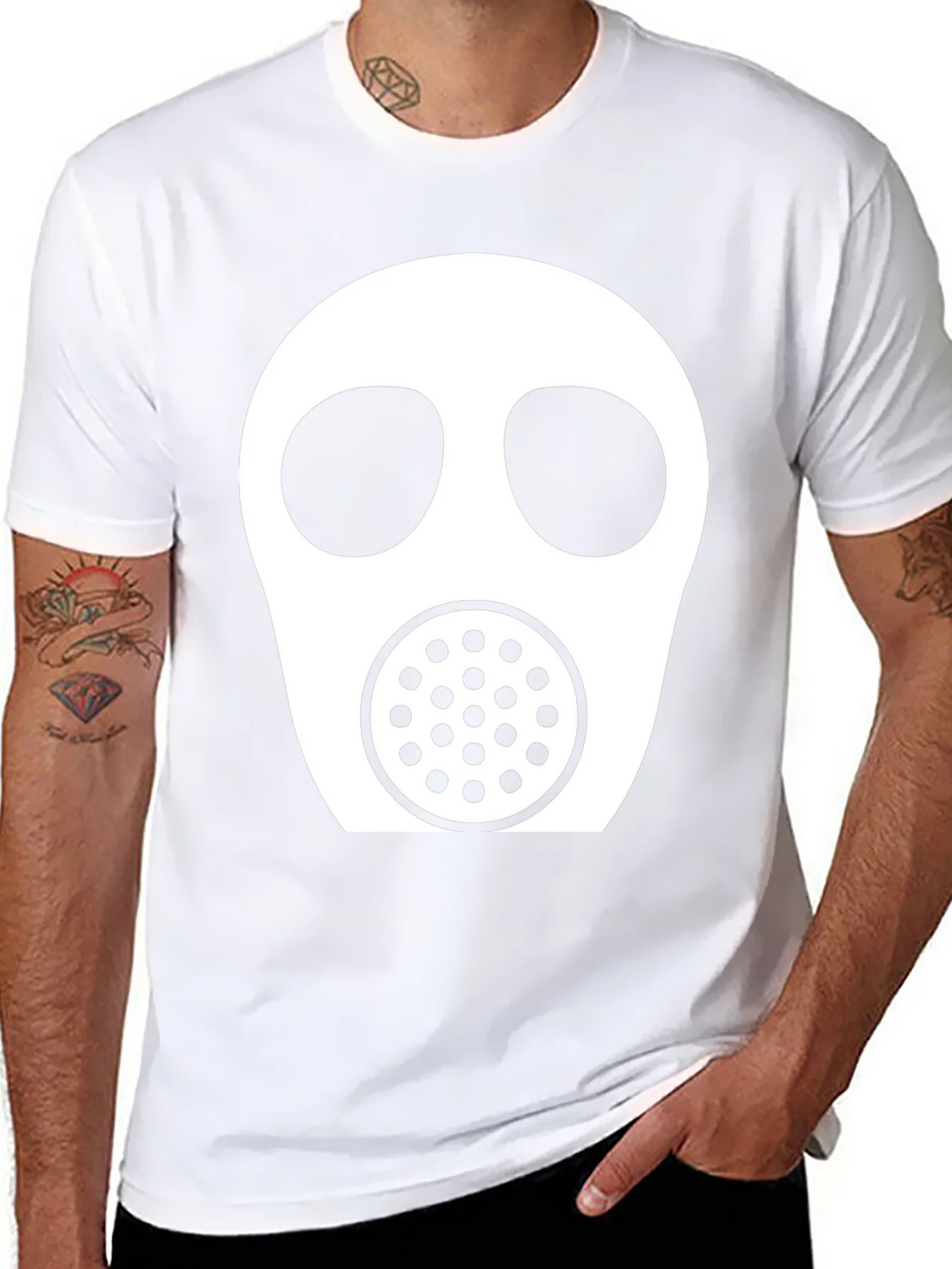 Gas Mask Graphic Tee - Black Casual T-Shirt product image 10