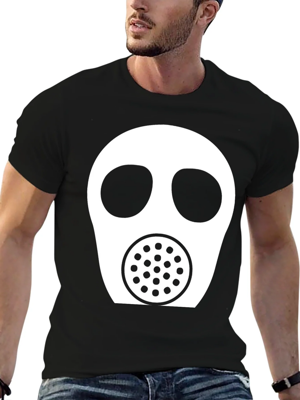 Gas Mask Graphic Tee - Black Casual T-Shirt product image 9