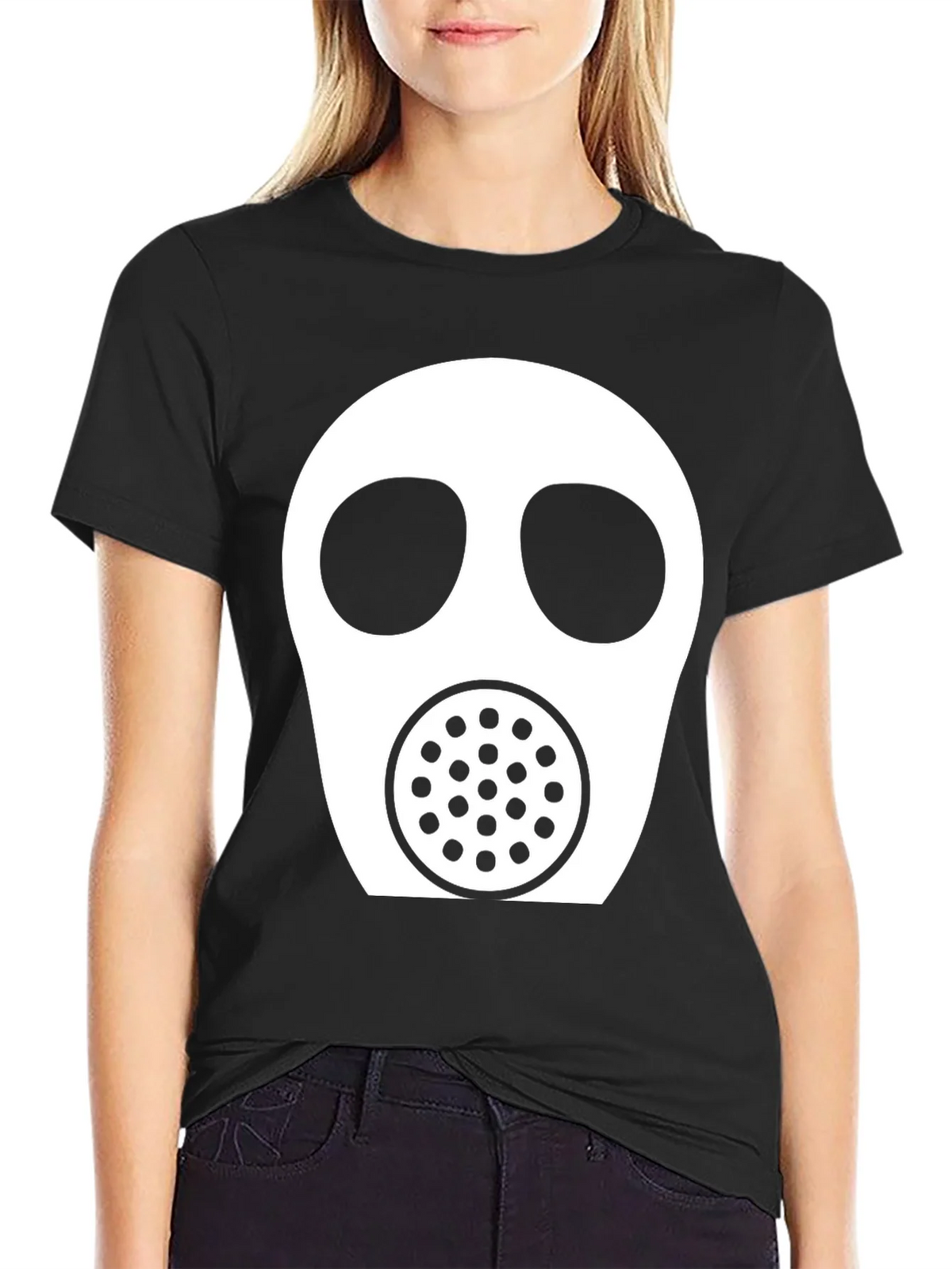 Gas Mask Graphic Tee - Black Casual T-Shirt product image 5