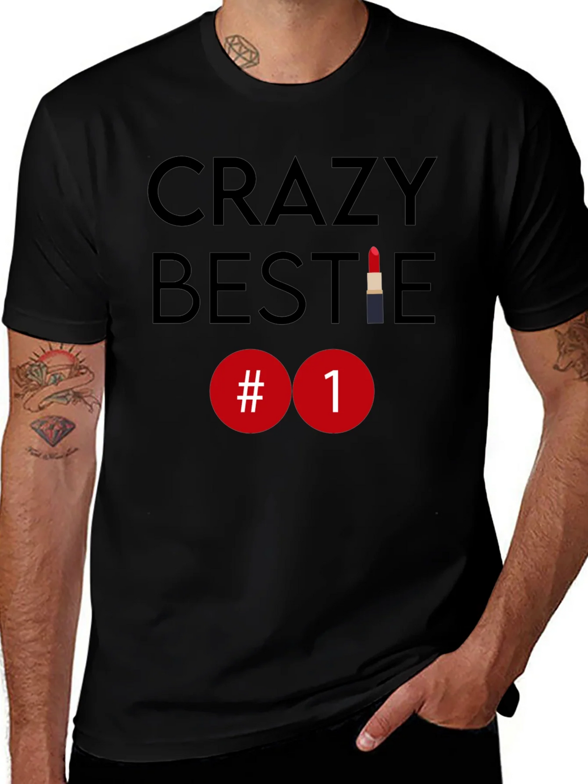 Crazy Bestie #1 Lipstick T-Shirt product image 1