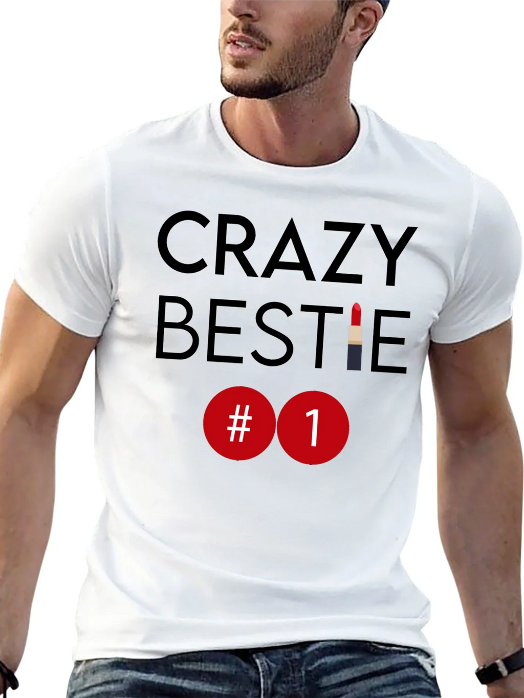 Crazy Bestie #1 Lipstick T-Shirt product image 4