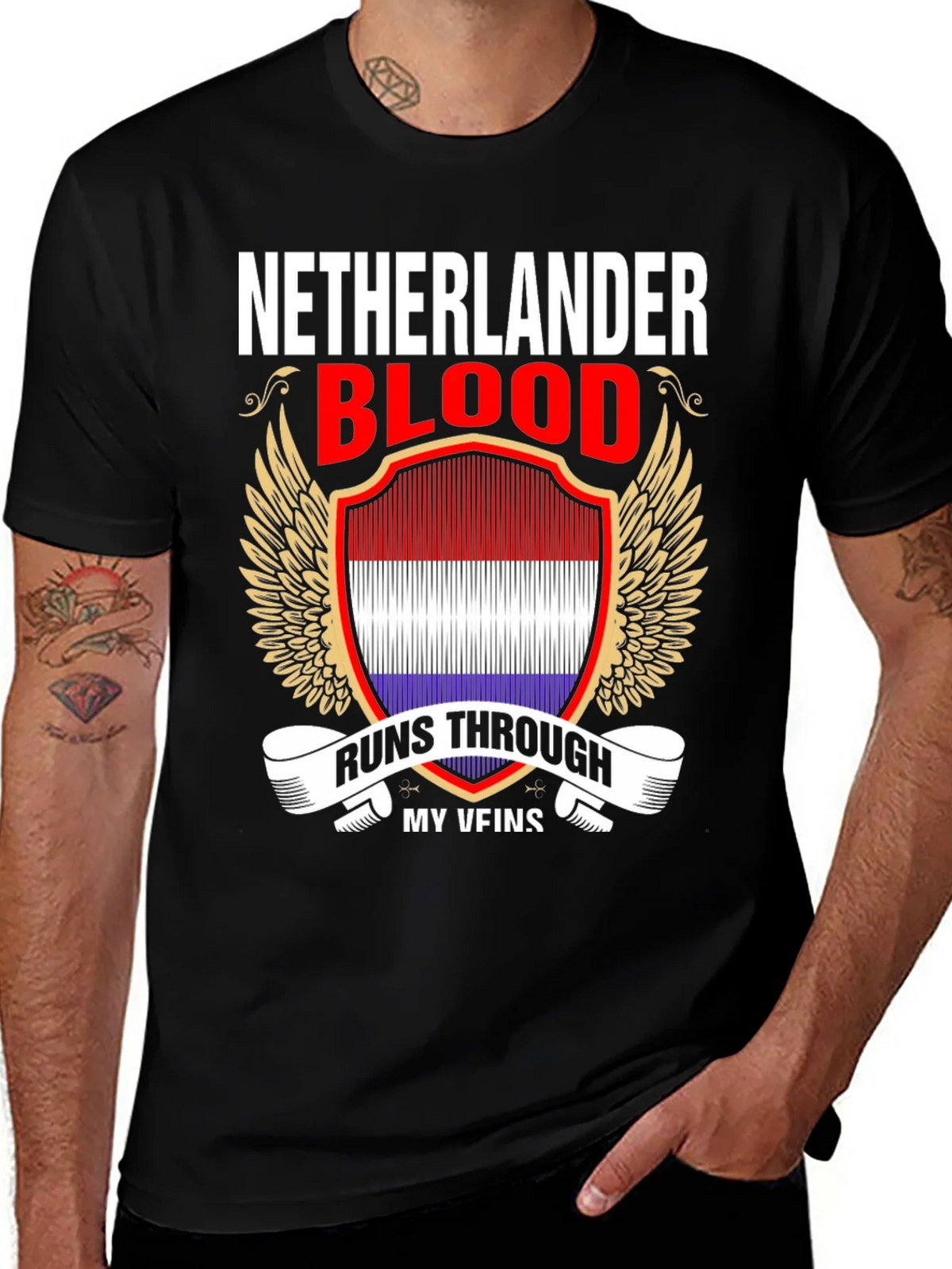 Netherlander Blood Runs Through My Veins T-Shirt product image 1