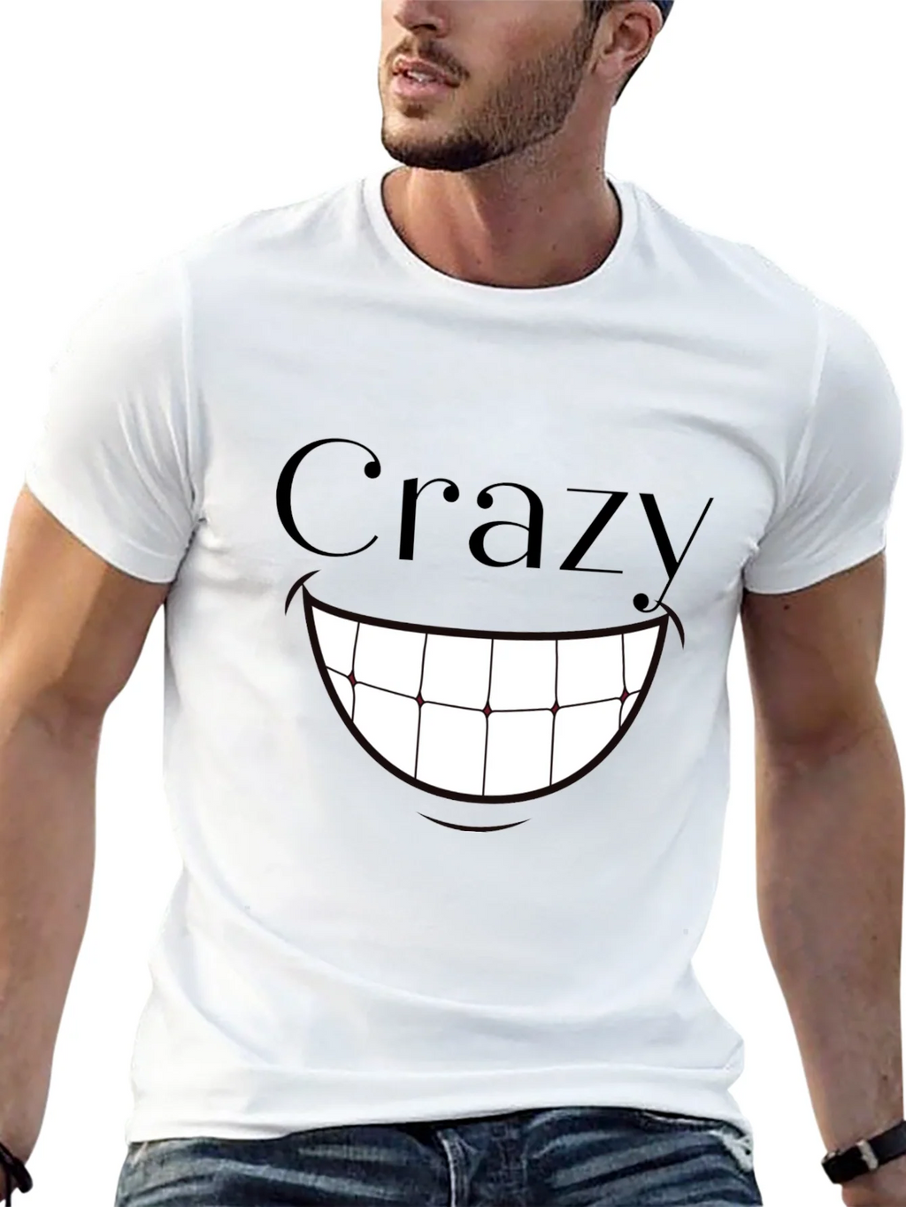 Crazy Smile Graphic Print T-Shirt - Black product image 4
