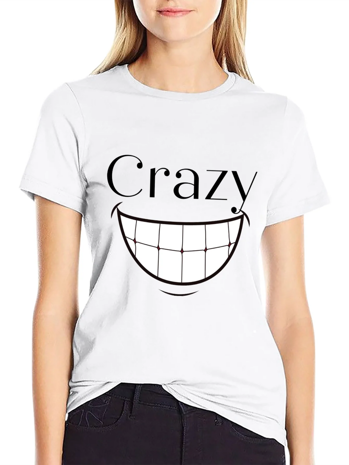 Crazy Smile Graphic Print T-Shirt - Black product image 11