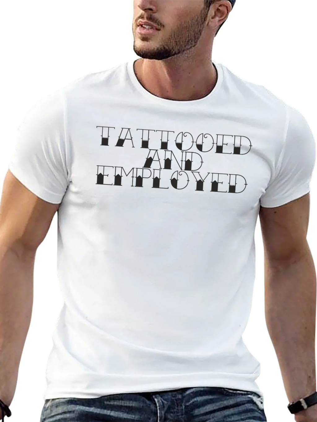 Tattooed and Employed Graphic Tee - Short Sleeve Crewneck product image 4