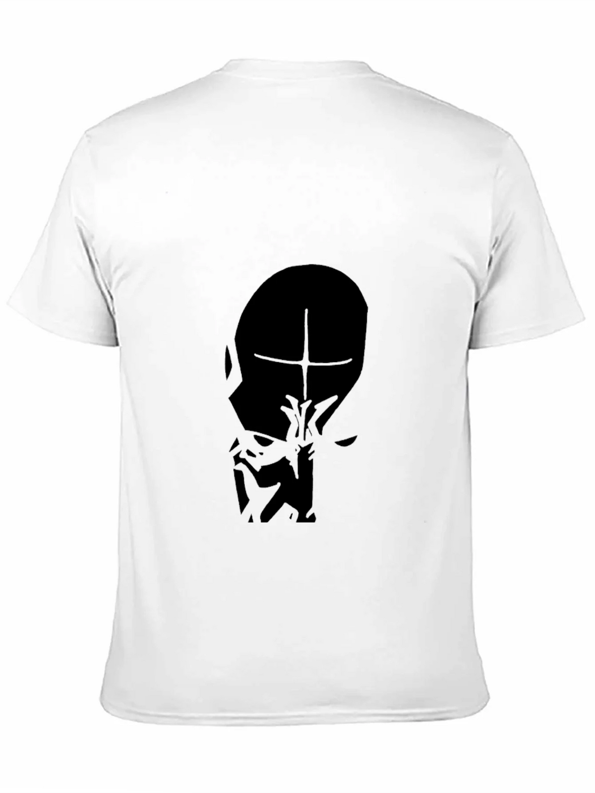 Mens Black T-Shirt - Abstract Face Graphic product image 2