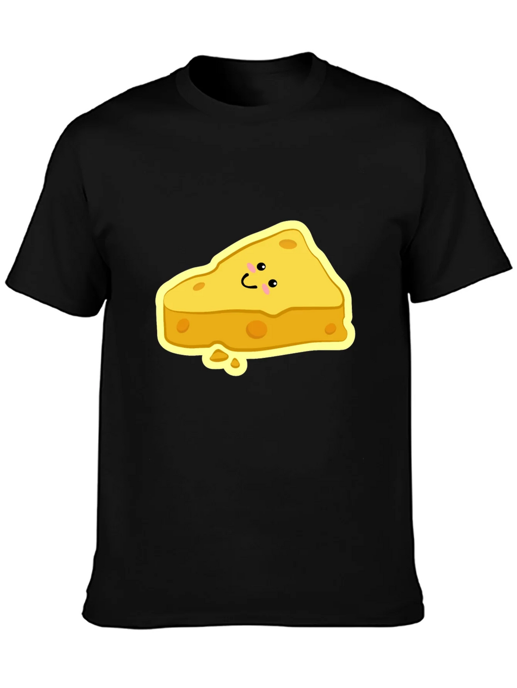 Cartoon Cheese Slice Black T-Shirt product image 6
