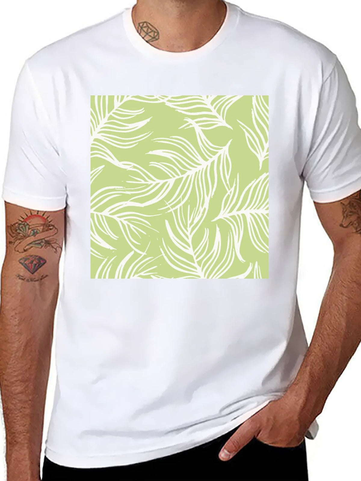 Nature Pattern Tee - Black Cotton Casual product image 10