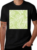 Nature Pattern Tee - Black Cotton Casual product image 1