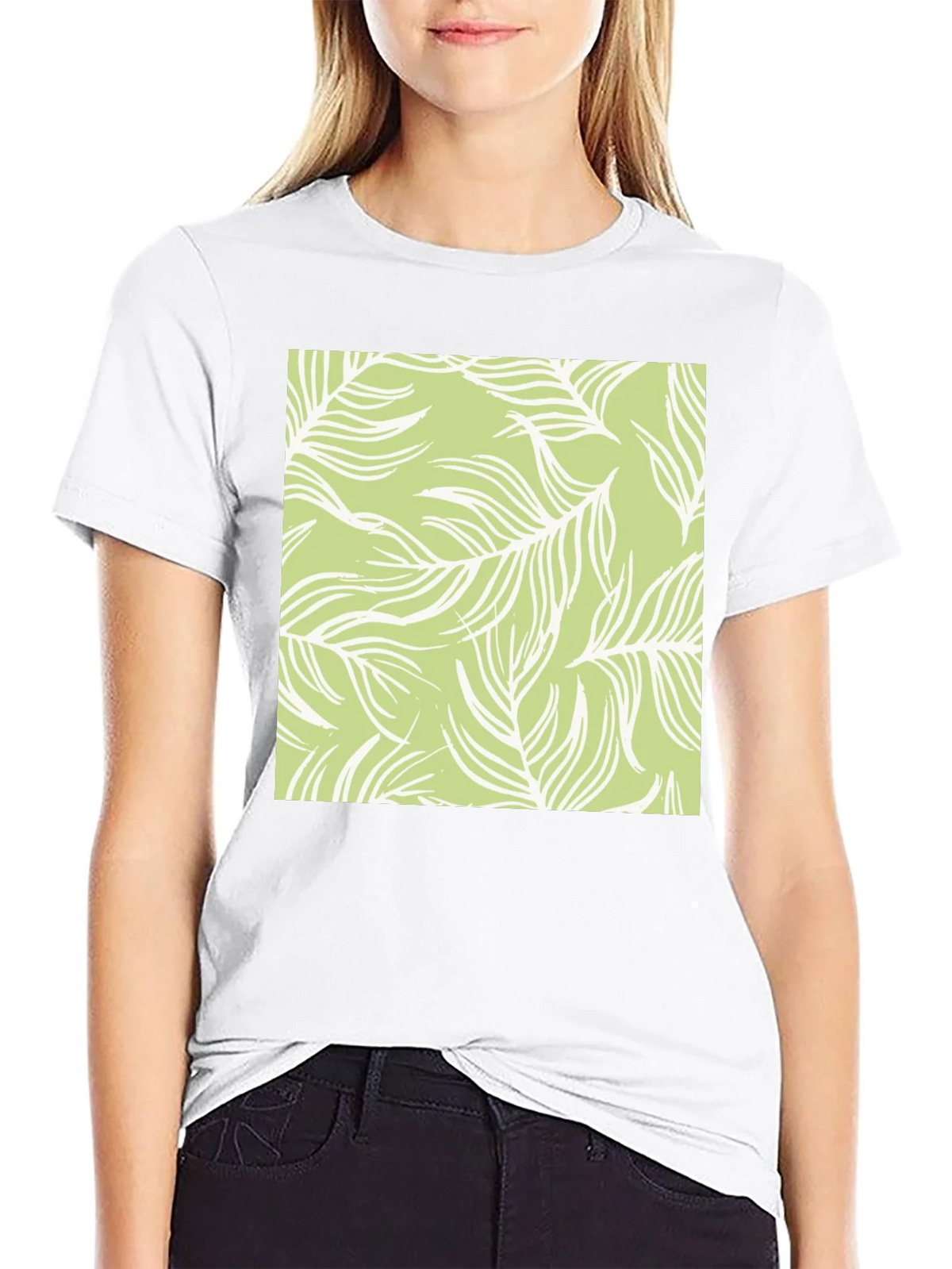 Nature Pattern Tee - Black Cotton Casual product image 11