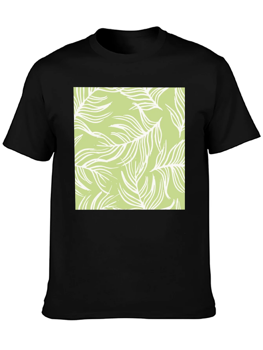 Nature Pattern Tee - Black Cotton Casual product image 6