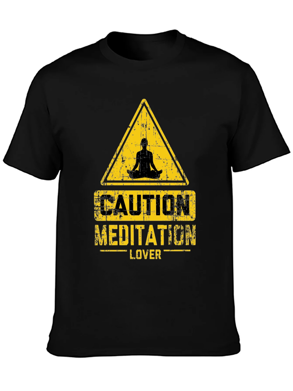 Caution Meditation Lover Black T-Shirt product image 6