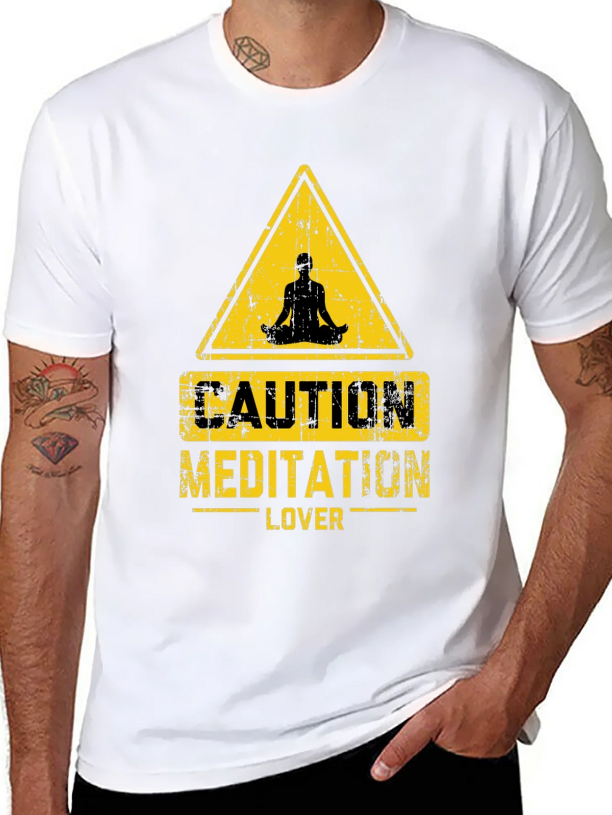 Caution Meditation Lover Black T-Shirt product image 10