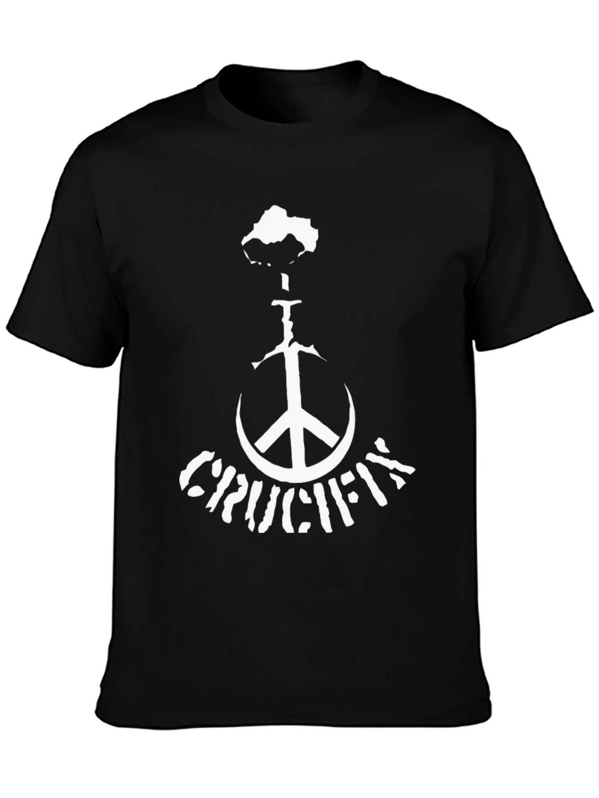 Crucifix Peace Sign Black T-Shirt product image 6