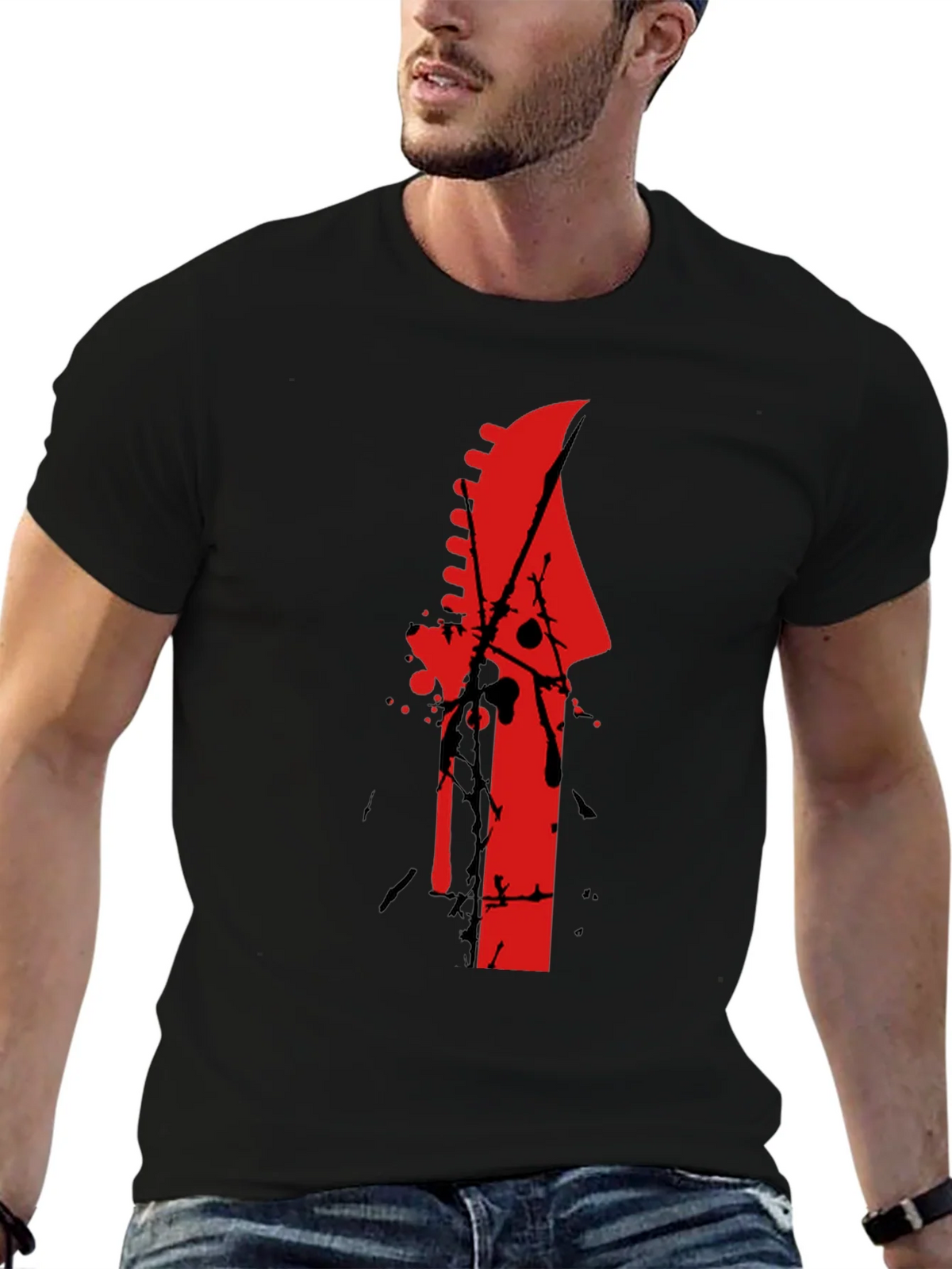 Edgy Guitar Headstock T-Shirt product image 9