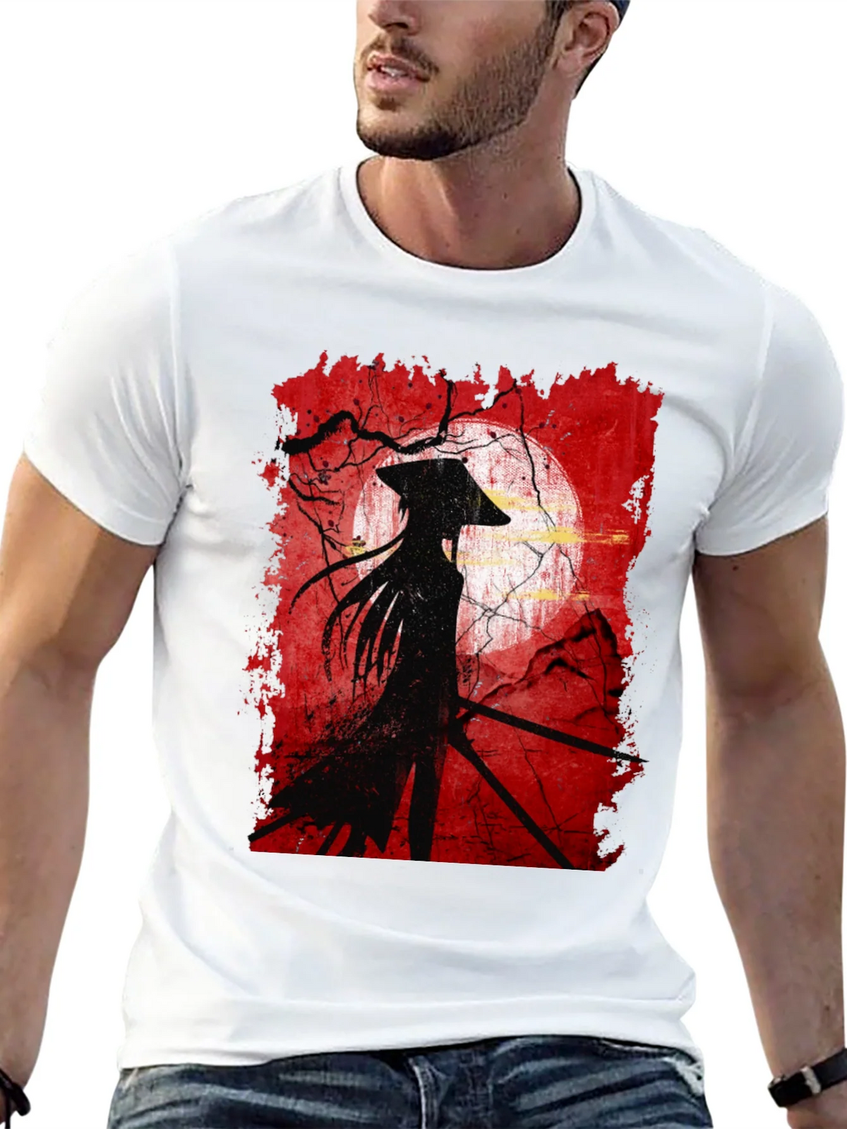 Samurai Silhouette Graphic Tee - Mens Black T-Shirt product image 4