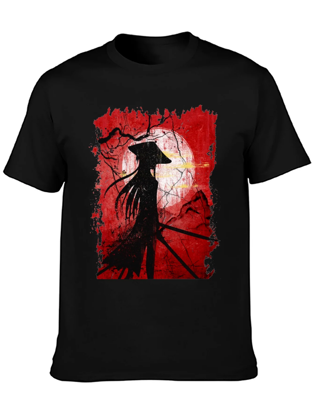 Samurai Silhouette Graphic Tee - Mens Black T-Shirt product image 6