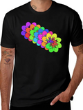Colorful Floral Graphic Black T-Shirt product image 1