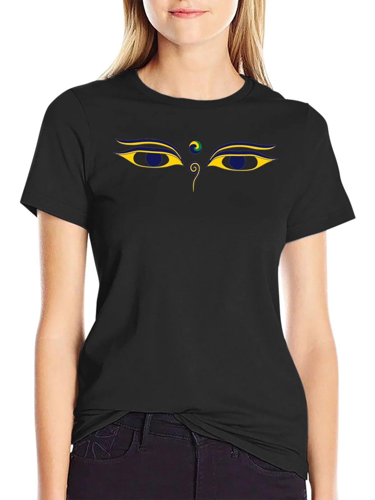 Buddha Eyes Graphic Tee - Black T-Shirt product image 5