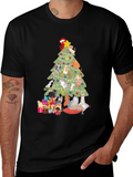 Cat Christmas Tree T-Shirt Holiday Tee product image 1