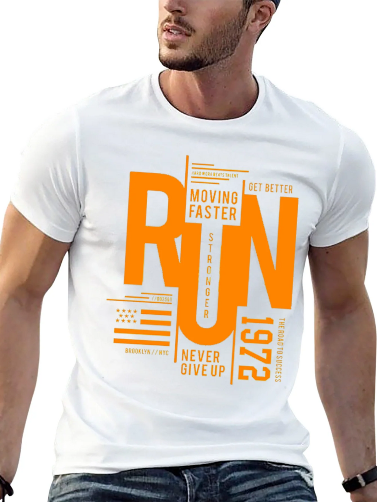 Run Graphic Print Black T-Shirt product image 4