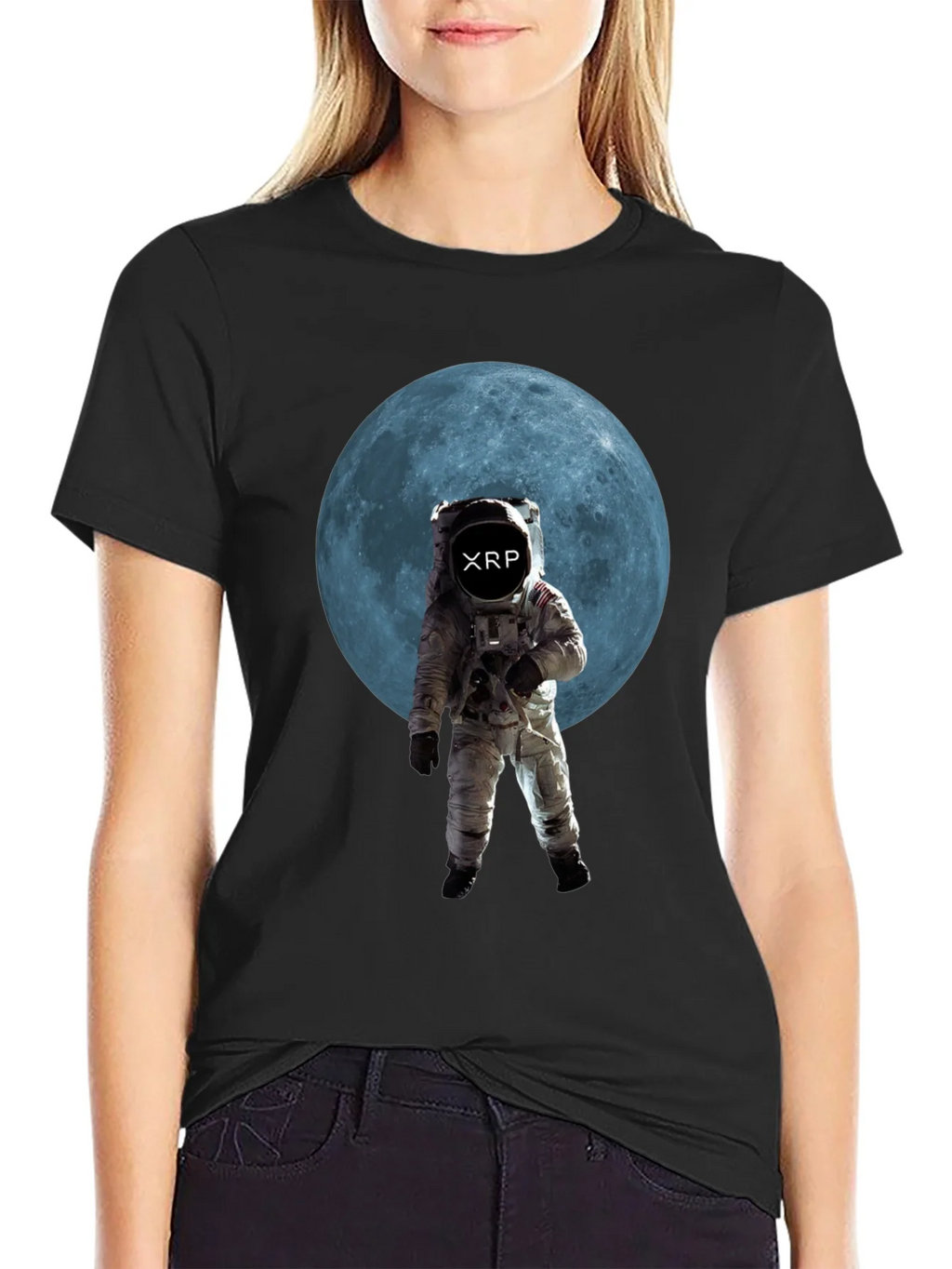 Astronaut Moon XRP Black T-Shirt product image 5