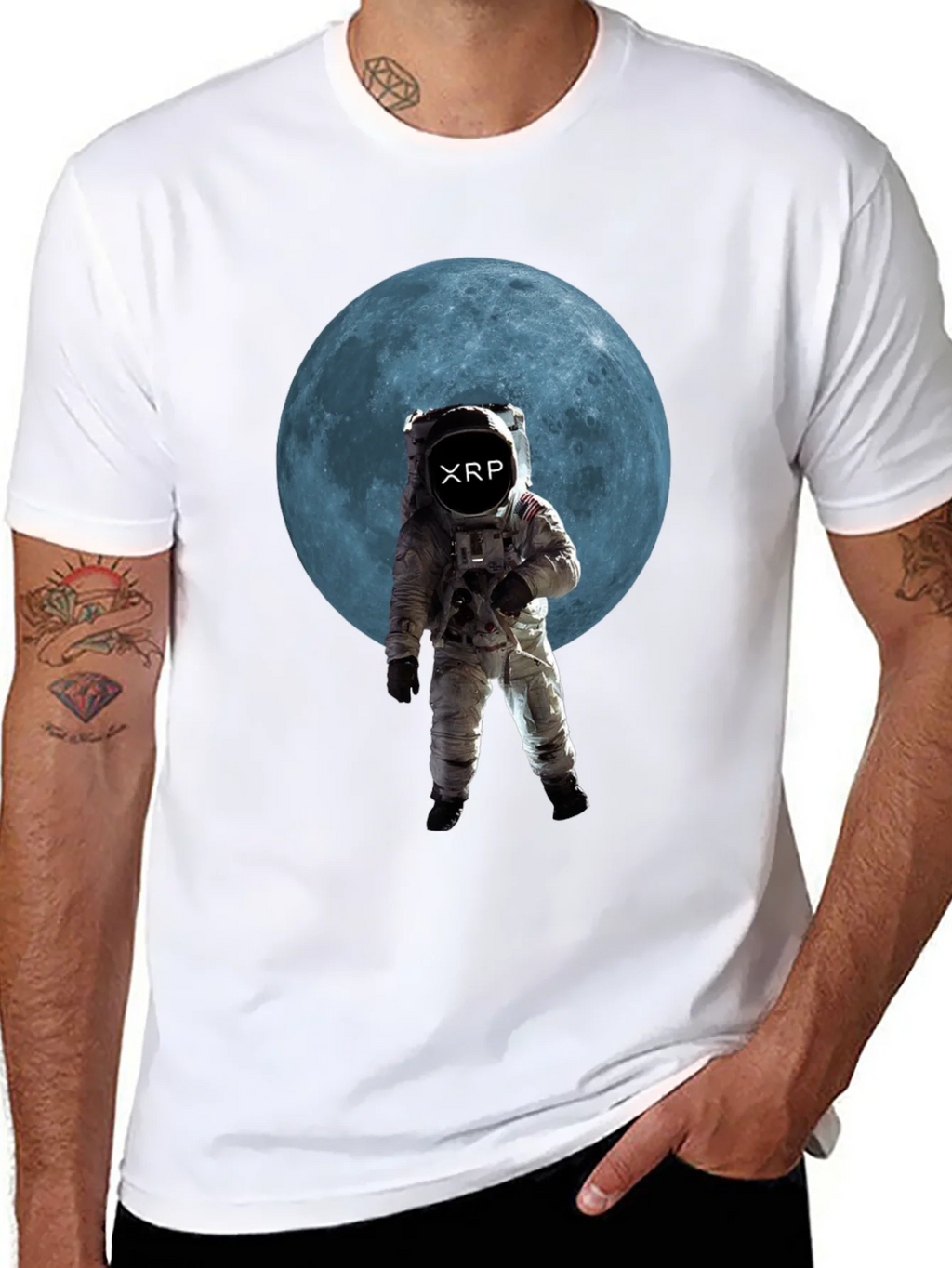 Astronaut Moon XRP Black T-Shirt product image 10