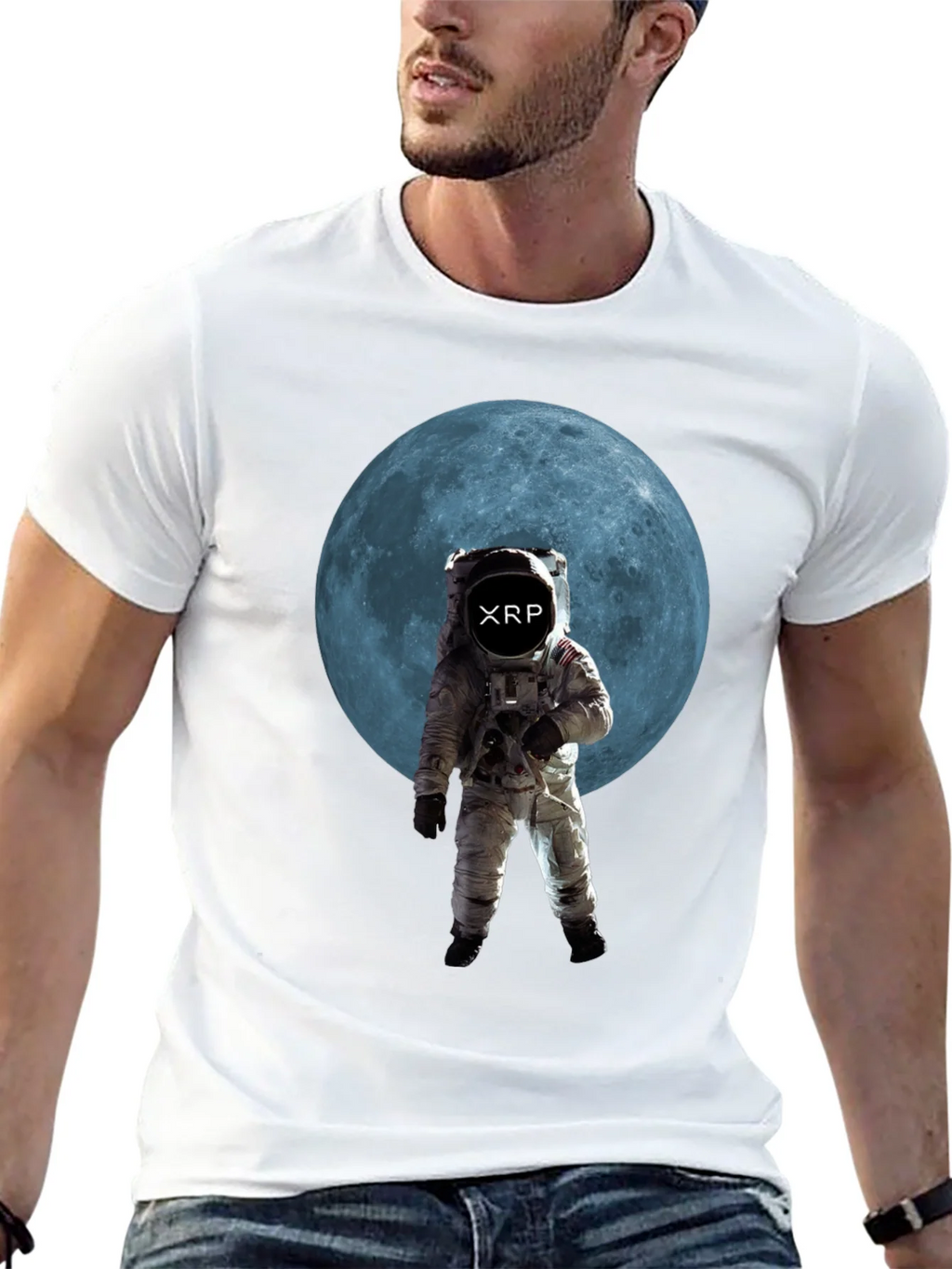 Astronaut Moon XRP Black T-Shirt product image 4