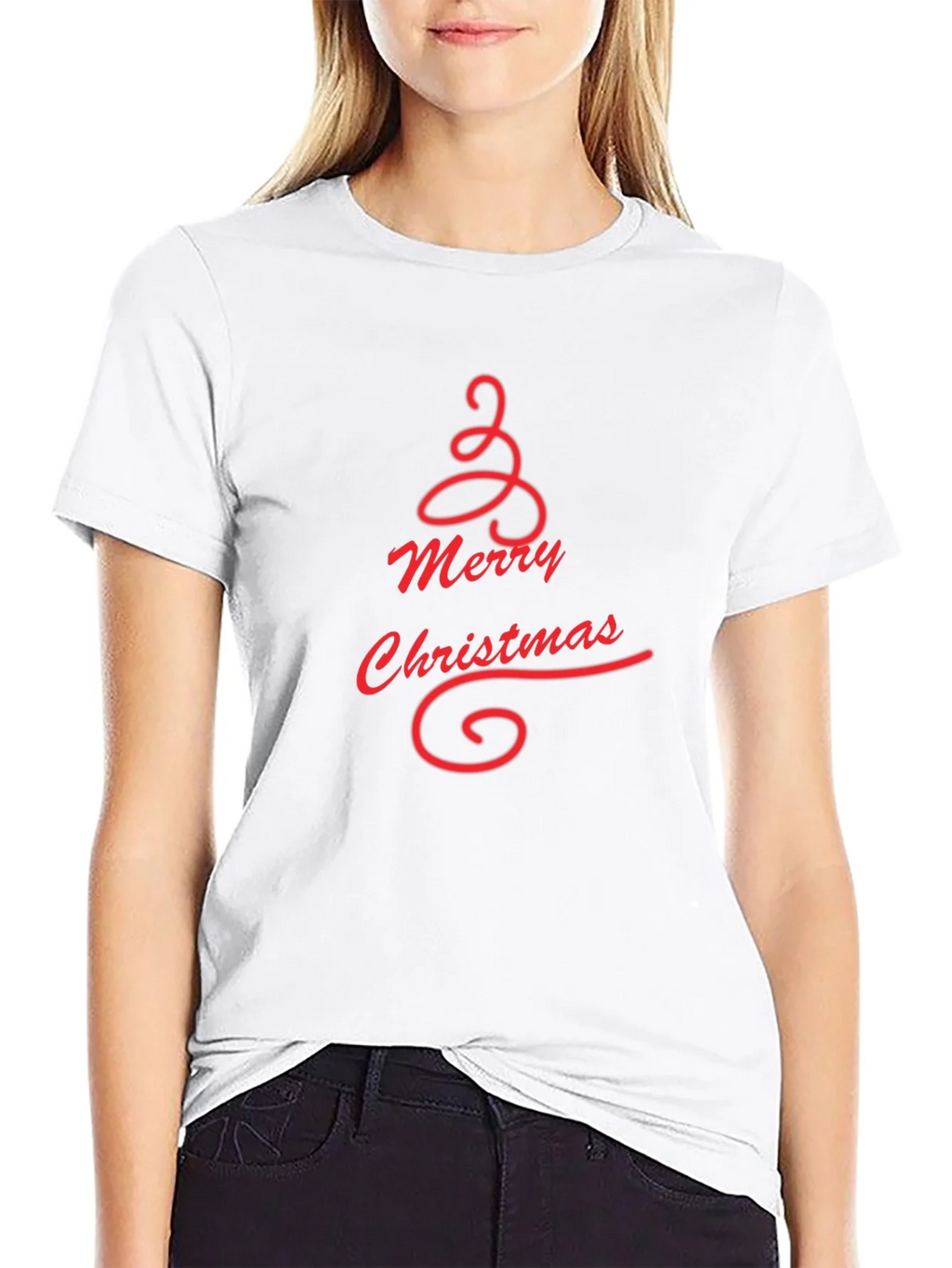 Merry Christmas Tree Graphic Tee - Black product image 11