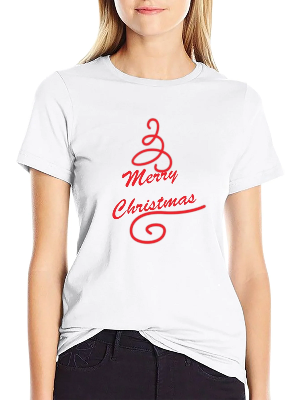 Merry Christmas Tree Graphic Tee - Black product image 11