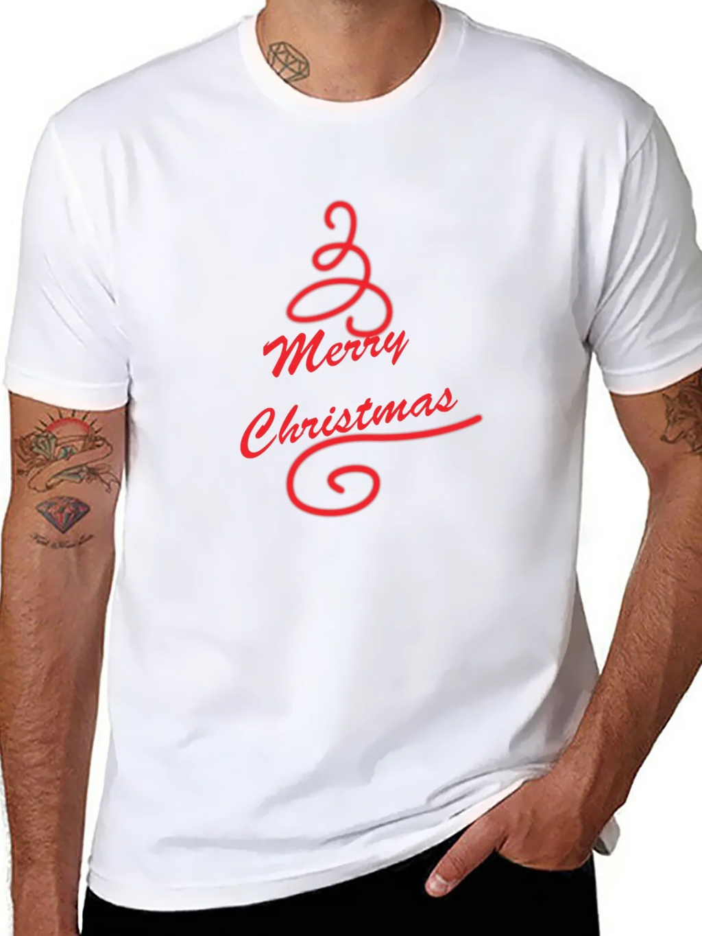 Merry Christmas Tree Graphic Tee - Black product image 10