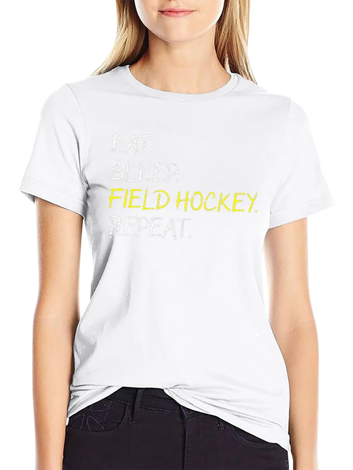 Eat Sleep Field Hockey Repeat Black T-Shirt product image 11