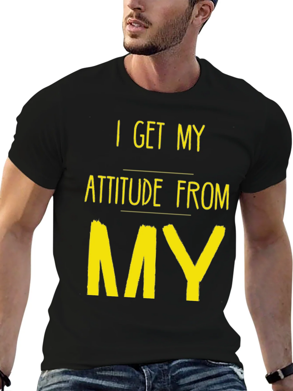 Attitude Source Tee: Black Crew Neck Graphic T-Shirt product image 9
