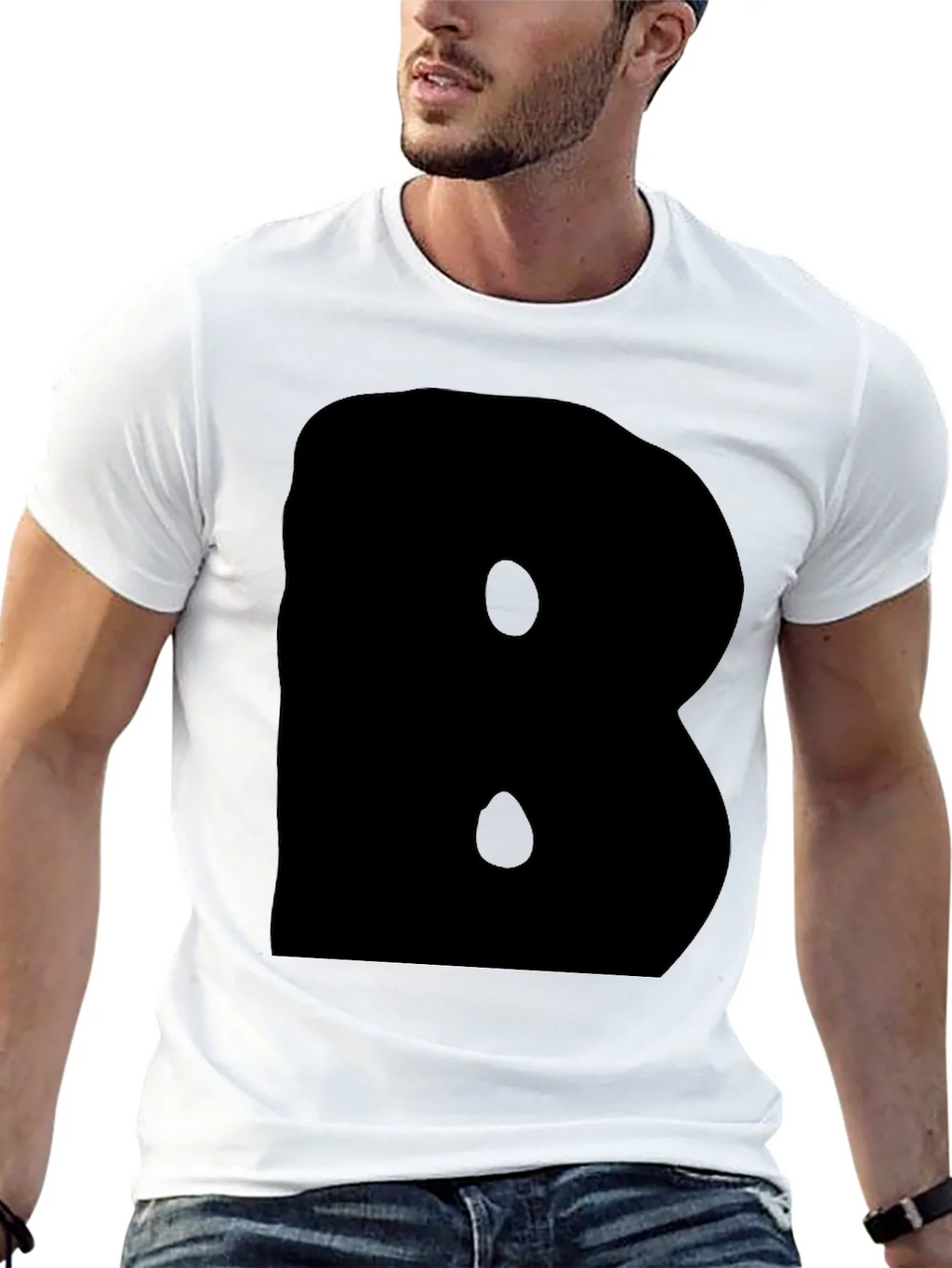 Bold Black Tee - Statement Letter B Design product image 4