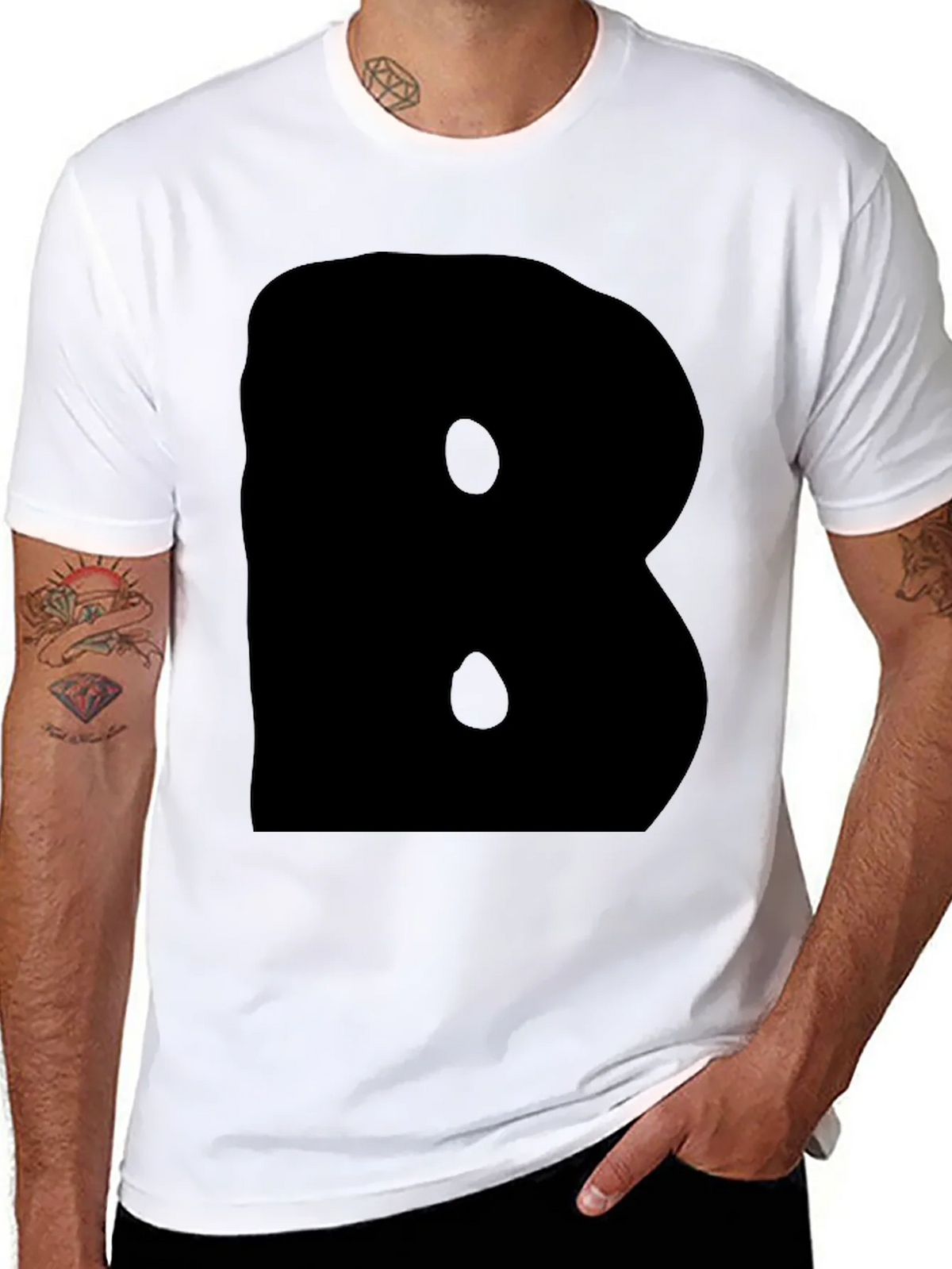 Bold Black Tee - Statement Letter B Design product image 10