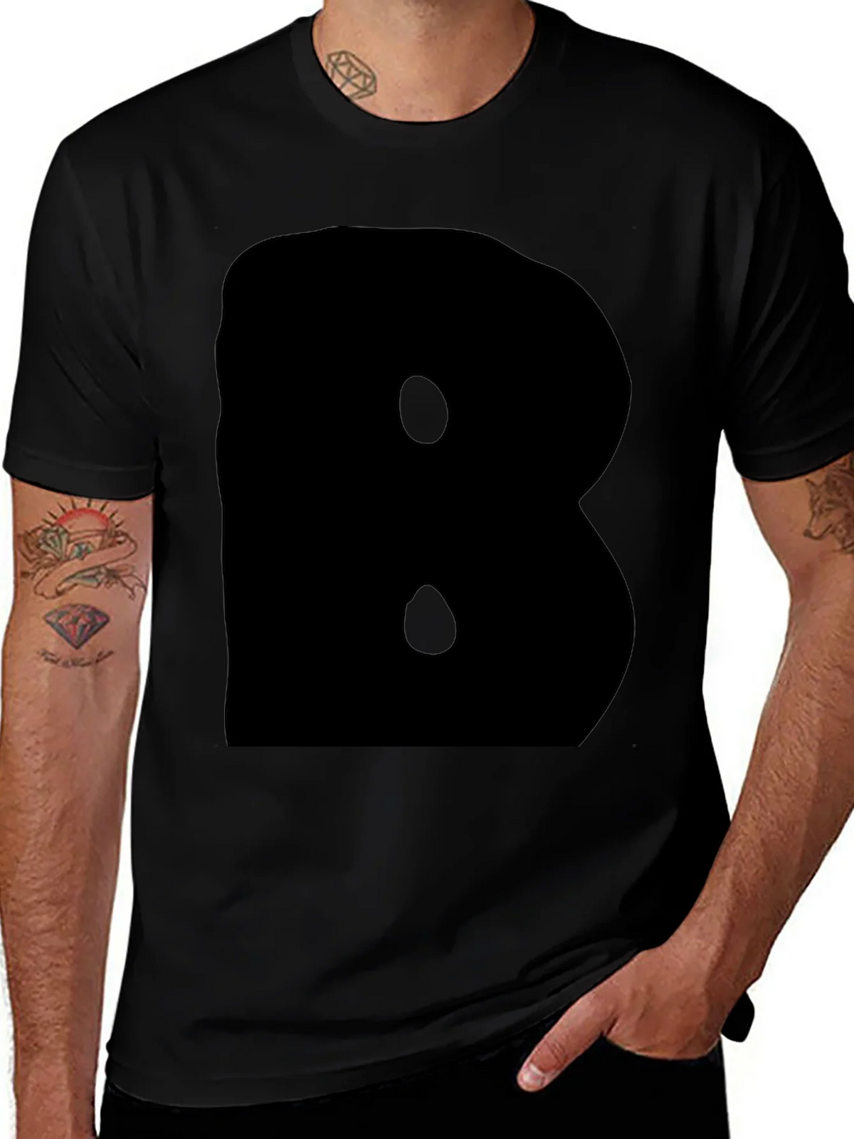 Bold Black Tee - Statement Letter B Design product image 1