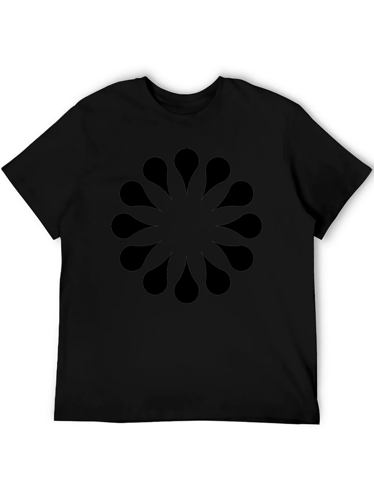 Abstract Floral Pattern Black T-Shirt product image 8