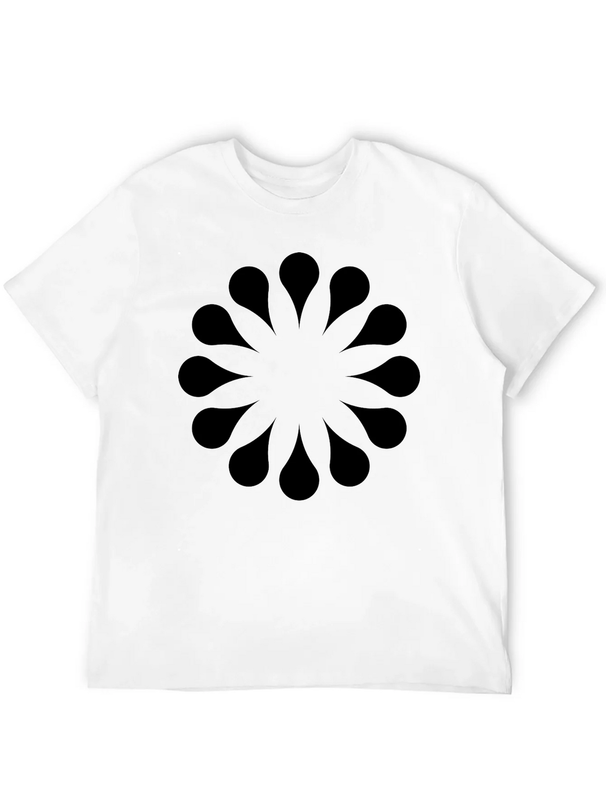 Abstract Floral Pattern Black T-Shirt product image 3