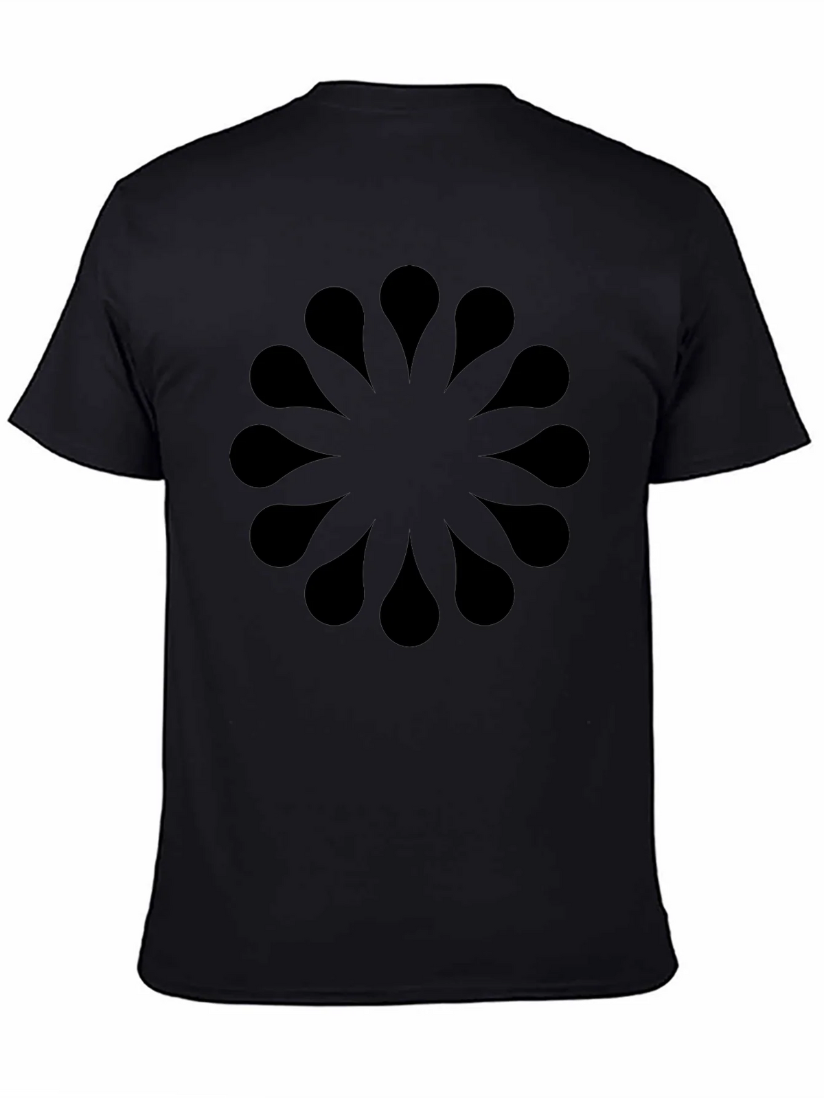 Abstract Floral Pattern Black T-Shirt product image 7