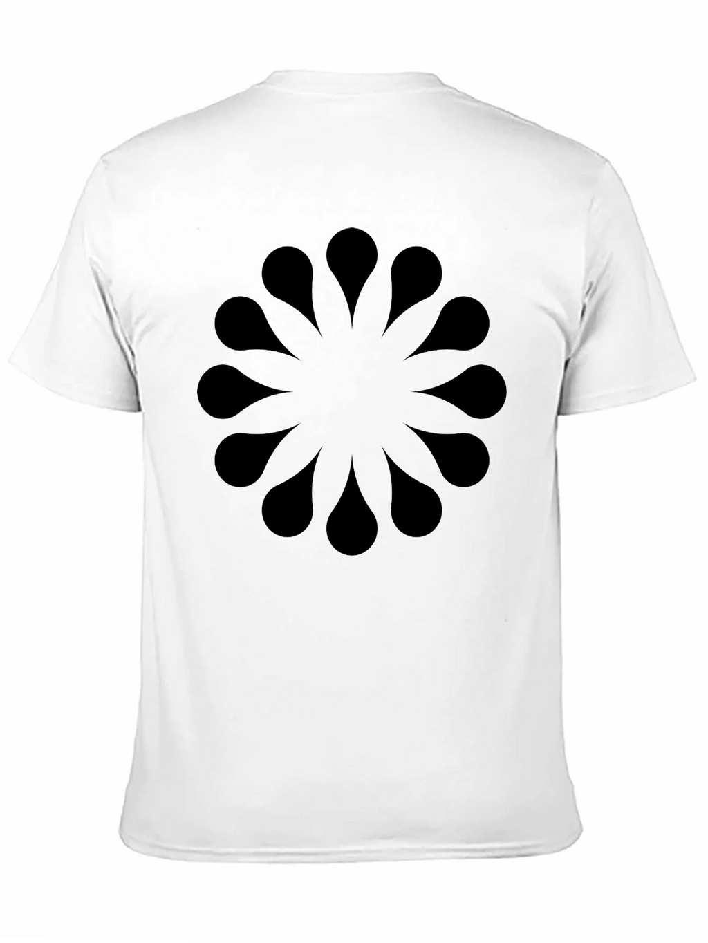 Abstract Floral Pattern Black T-Shirt product image 2