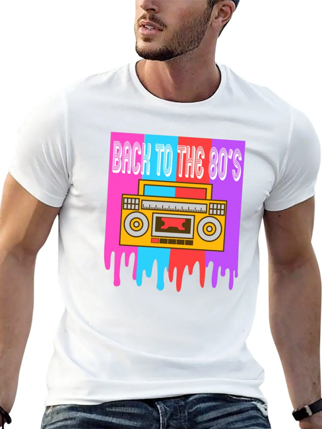 Retro 80s Boombox Graphic Tee product image 4