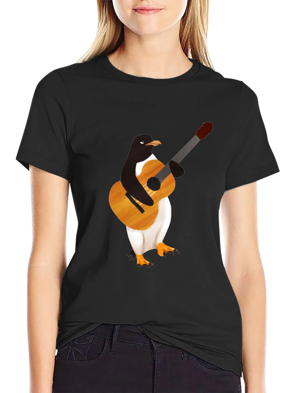 Penguin Guitar Player T-Shirt - Cool Graphic Tee product image 5