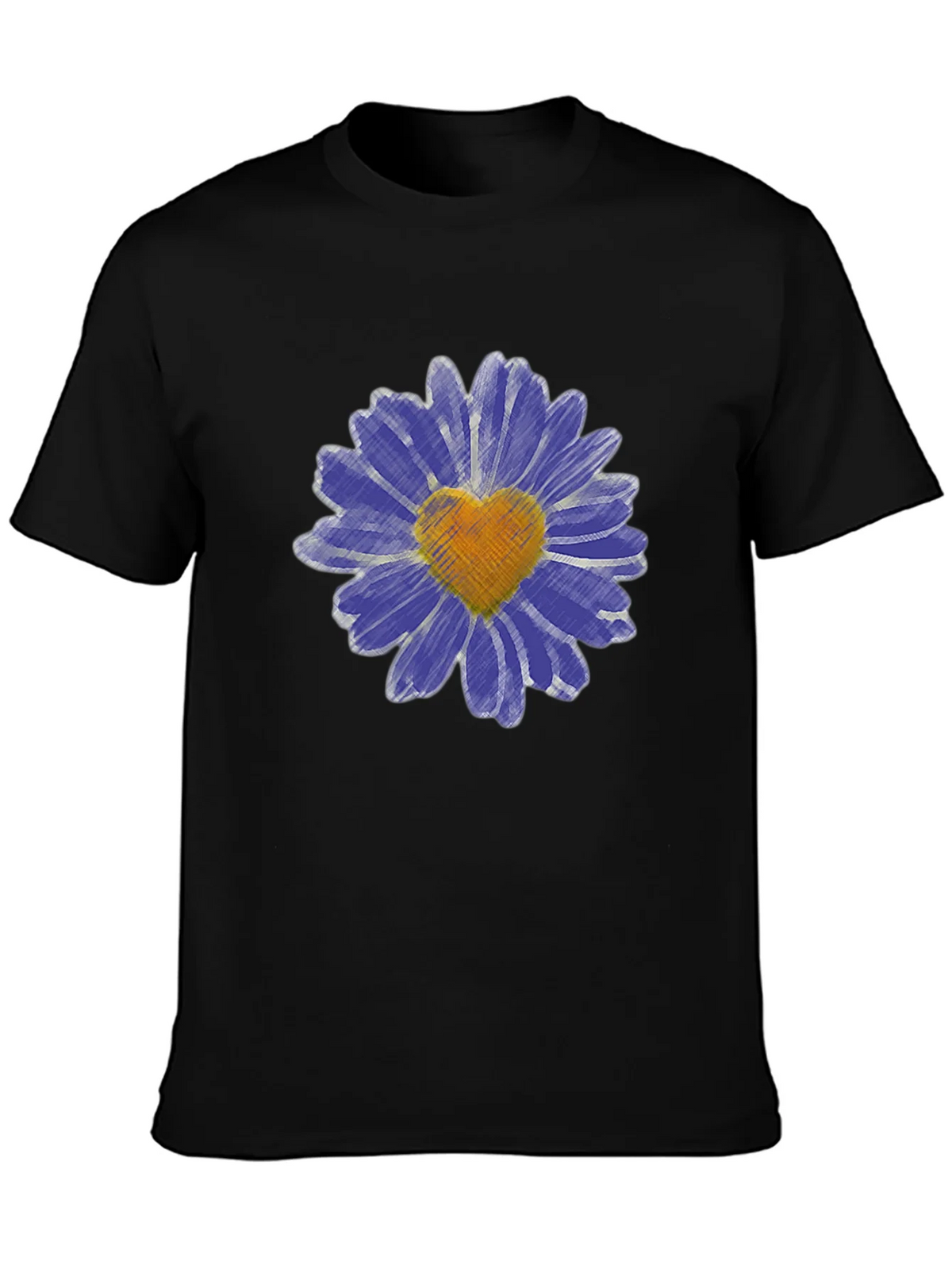 Heart Daisy Graphic T-Shirt - Mens Black Tee product image 6