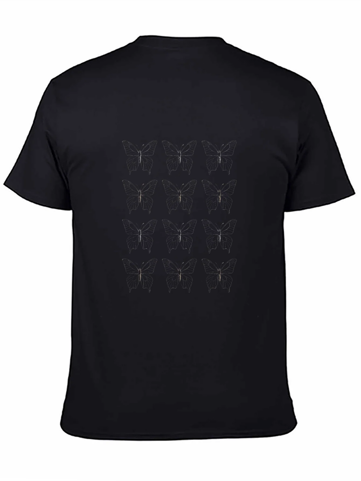Black Graphic Print Tee - Subtle Dragonfly Pattern product image 7