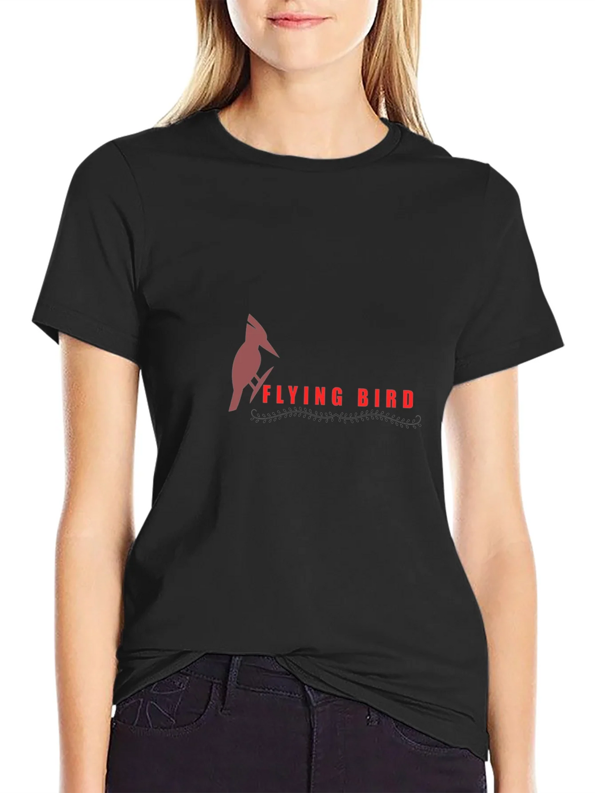 Flying Bird Graphic Tee - Stylish Black T-Shirt product image 5