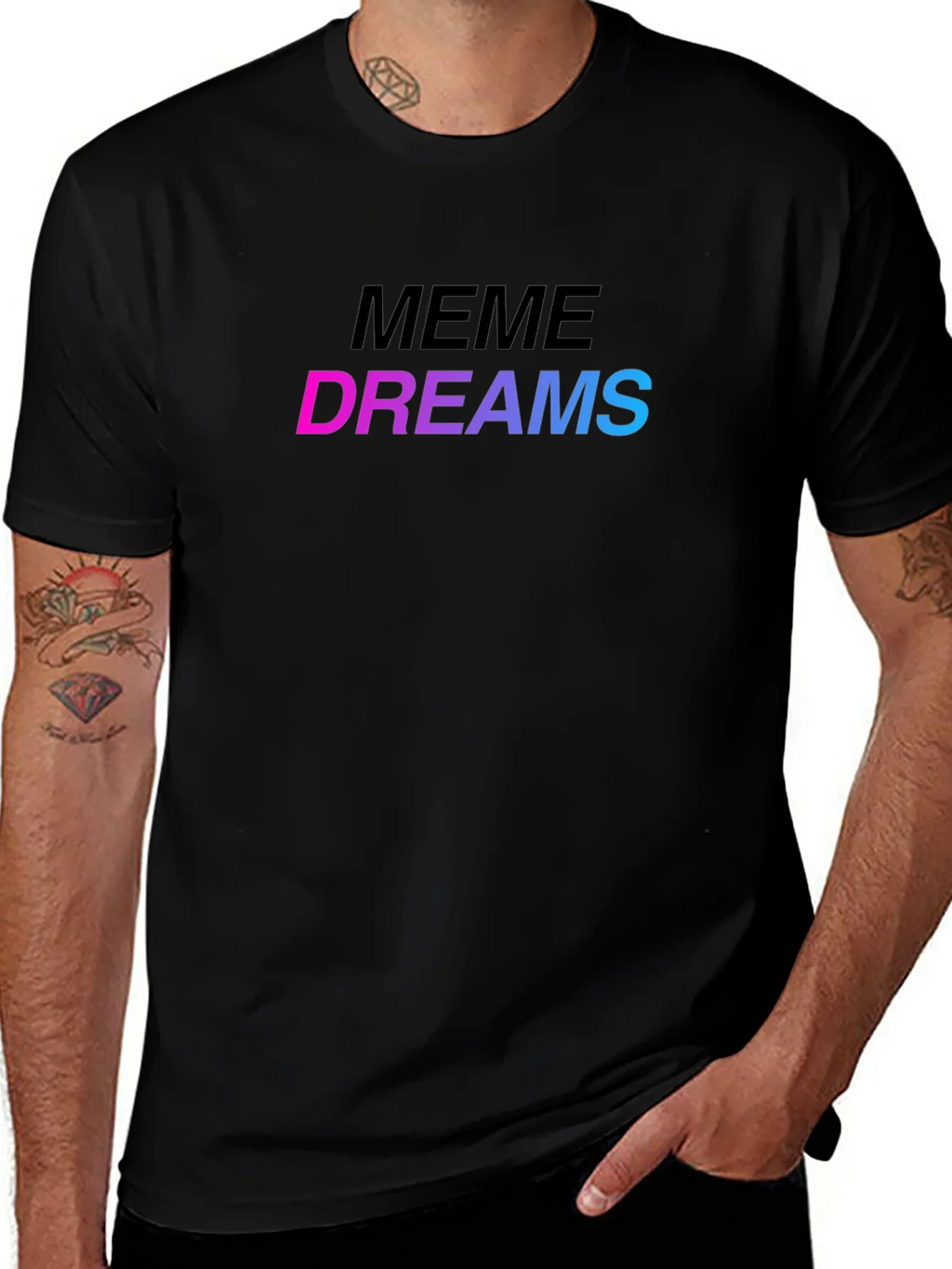 Meme Dreams Graphic Print Black T-Shirt product image 1