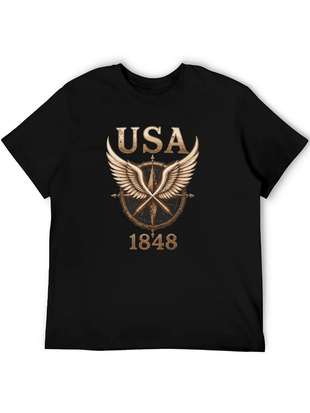 USA 1848 Winged Compass Black Graphic Tee product image 8