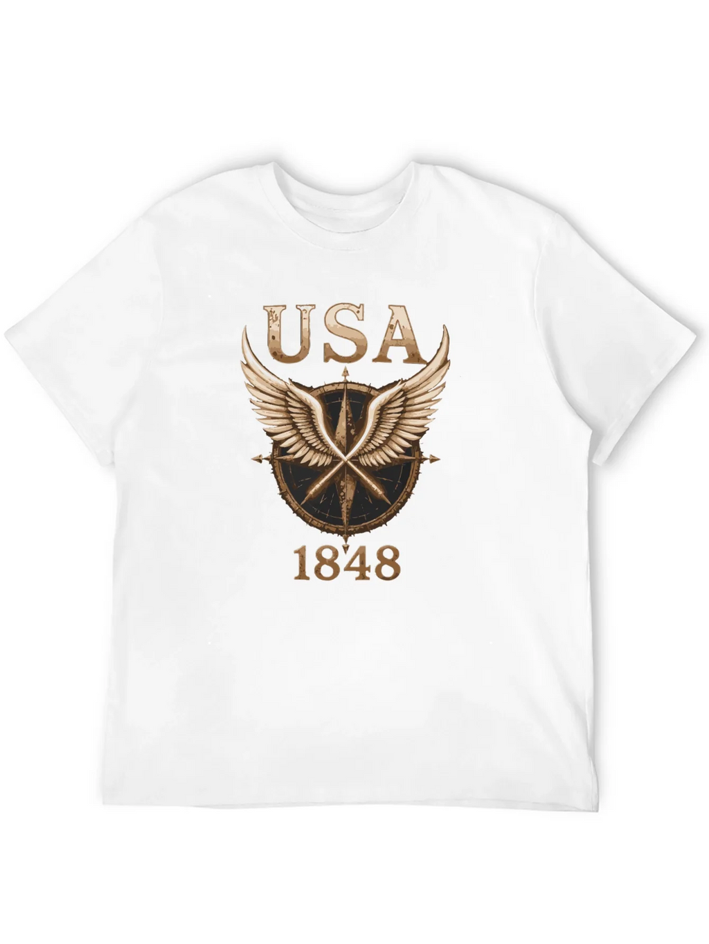USA 1848 Winged Compass Black Graphic Tee product image 3
