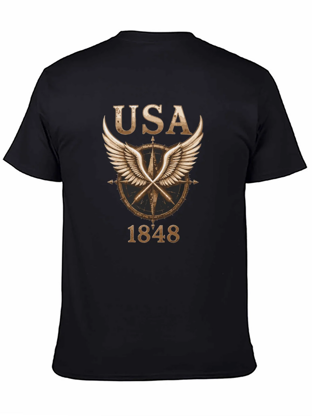 USA 1848 Winged Compass Black Graphic Tee product image 7