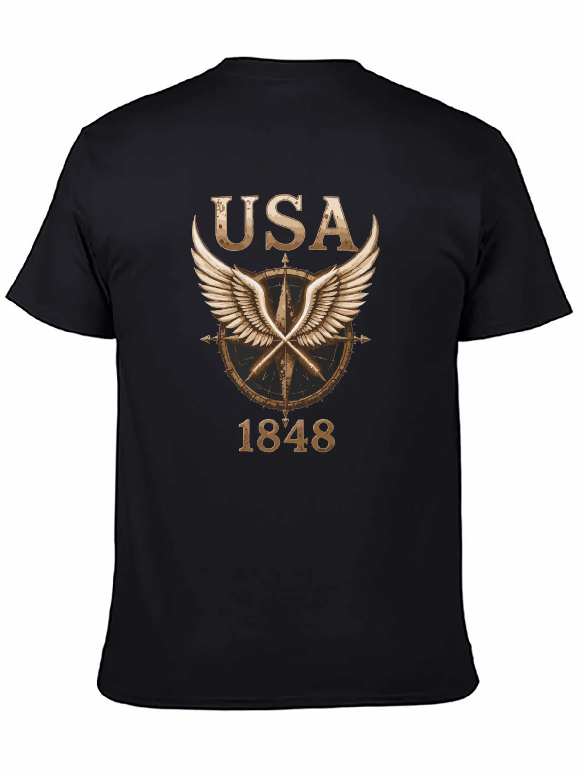 USA 1848 Winged Compass Black Graphic Tee product image 7